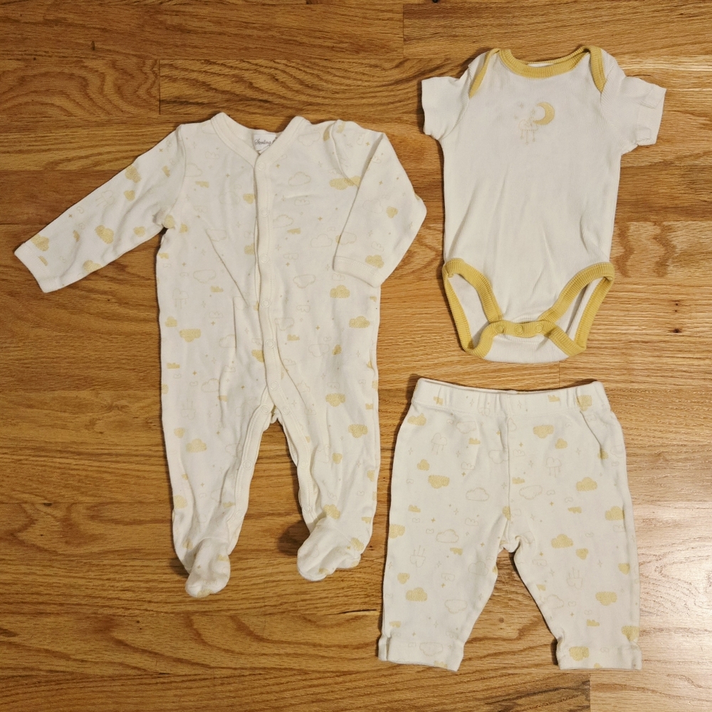 Sterling Baby 3-Piece Onesie/Pants/Sleeper Set, Size 6m